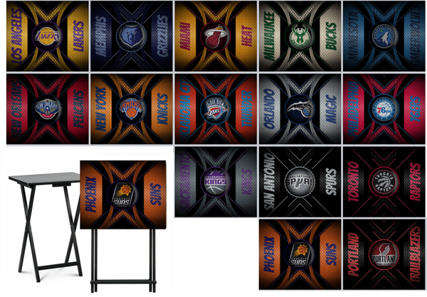 Basketball - Choose Team (Set 1) - Metal Grate Effect - Tray Table Wrap - Permanent