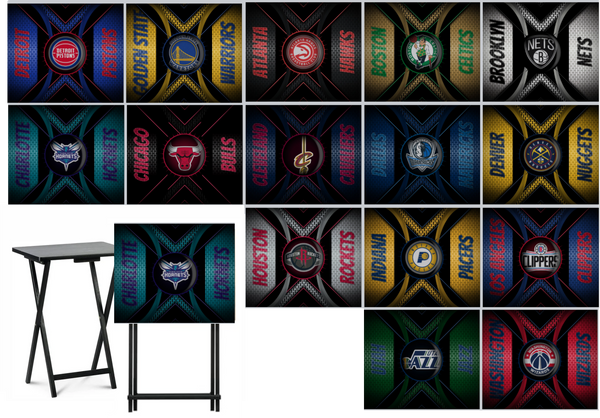 Basketball - Choose Team (Set 2) - Metal Grate Effect - Tray Table Wrap - Permanent