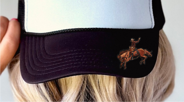 Bucking Horse - Trucker Hat Element - Faux Embroidery