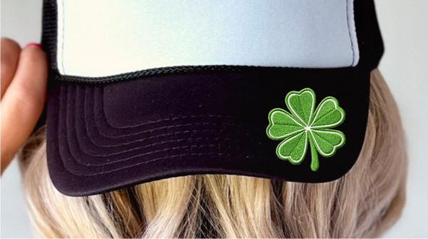 Four Leaf Clover - Trucker Hat Element - Faux Embroidery