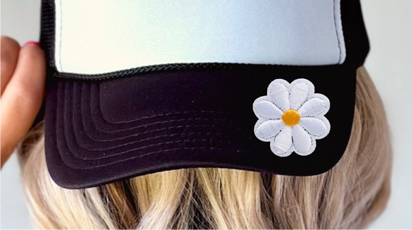 Daisy - Trucker Hat Element - Faux Embroidery