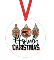 Howdy Christmas - Christmas Ornament -  UV DTF Decals