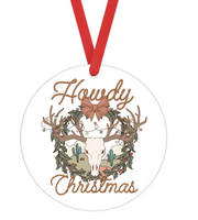 Howdy Christmas - Christmas Ornament -  UV DTF Decals