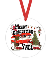 Merry Christmas Y'all - Christmas Ornament -  UV DTF Decals