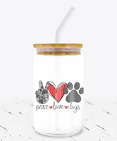 Peace Love Dogs  -  UV DTF Decals