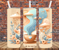 It's Ok To No Be Ok - Tumbler Wrap - Sublimation Transfers