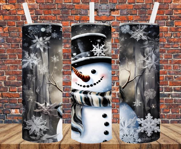 Snowman - Tumbler Wrap - Vinyl Transfers