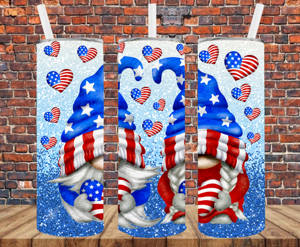 Patriotic Gnomes - Tumbler Wrap - Sublimation Transfers