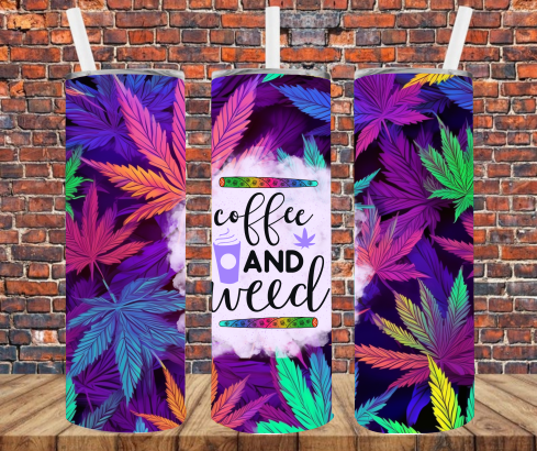 Coffee & Weed - Tumbler Wrap - Sublimation Transfers