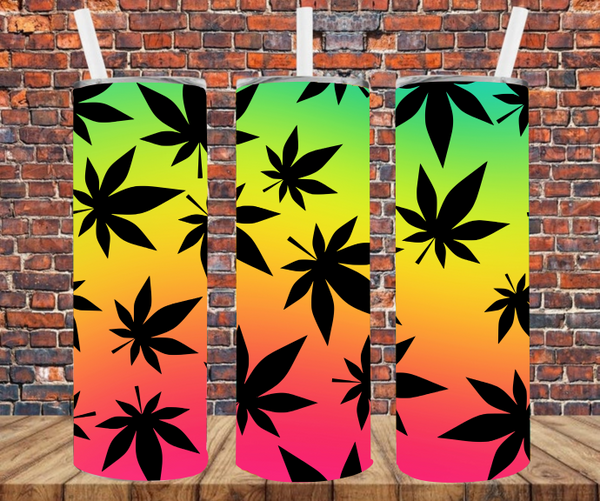 420 Leaves - Tumbler Wrap - Vinyl Transfers