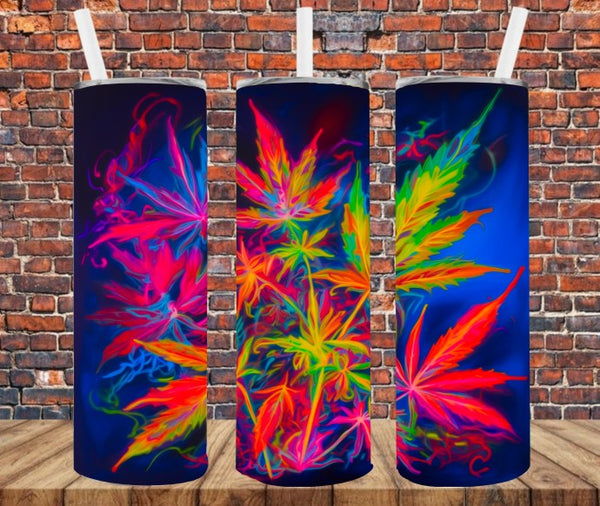 Psychedelic Leaf - Tumbler Wrap Vinyl Transfers