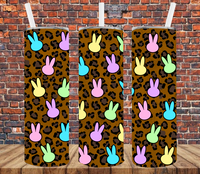 Leopard Background Easter Bunnies - Tumbler Wrap Vinyl Transfers