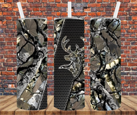 Deer Head Camo - Tumbler Wrap - Vinyl Transfer