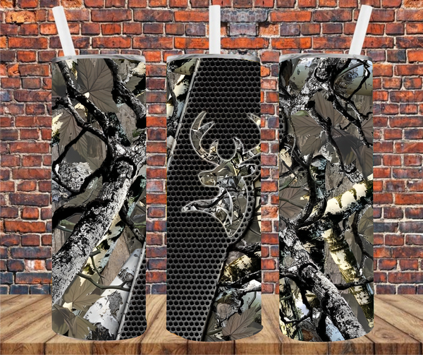 Deer Head Camo - Tumbler Wrap - Sublimation Transfer