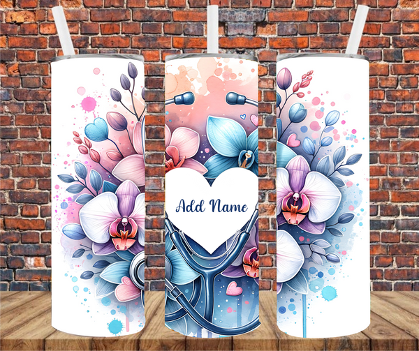 Healthcare - Add Name - Tumbler Wrap - Vinyl Transfers