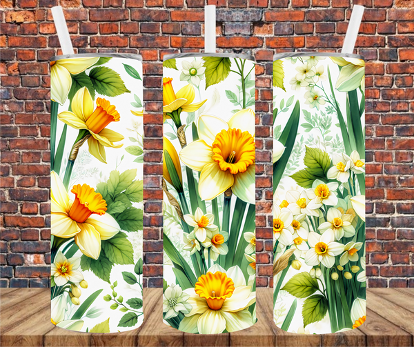 Daffodils - Tumbler Wrap - Vinyl Transfer