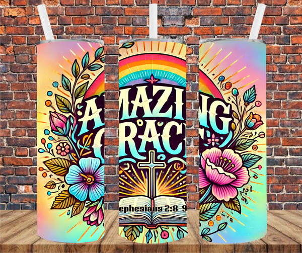 Amazing Grace - Tumbler Wrap - Sublimation Transfers