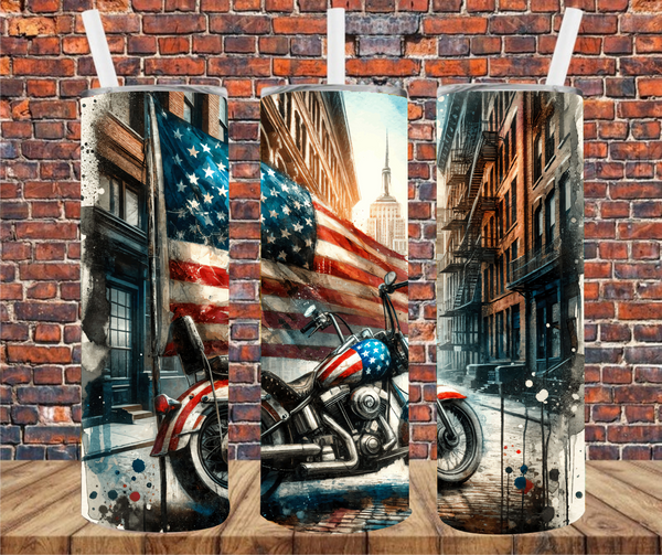 American Biker - Tumbler Wrap - Vinyl Transfers