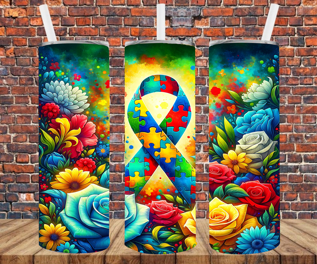 Autism Puzzle Ribbon - Sublimation Tumbler Wrap – Crafty Bucks