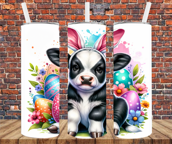 Baby Cow Easter Bunny - Tumbler Wrap - Vinyl Transfers