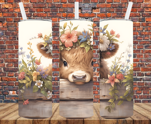 Country Baby Cow - Tumbler Wrap - Sublimation Transfers