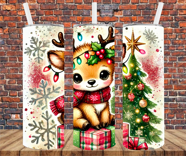 Christmas Baby Deer - Tumbler Wrap - Sublimation Transfers