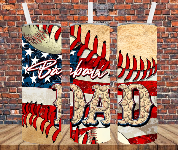 Baseball Dad - Tumbler Wrap - Sublimation Transfer