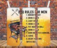 BBQ Rules For Men - Tumbler Wrap - Vinyl Transfers