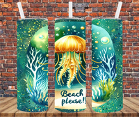 Beach Please - Tumbler Wrap - Vinyl Transfer