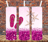 Flip Flops & Starfish - Tumbler Wrap Sublimation Transfers