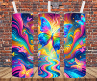 Neon Butterfly - Tumbler Wrap - Sublimation Transfers