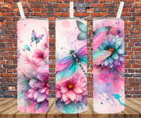 Pastel Dragonfly - Tumbler Wrap - Sublimation Transfers