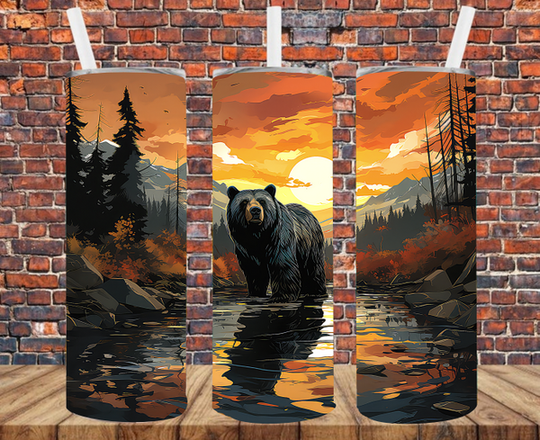 Black Bear - Tumbler Wrap - Sublimation Transfers