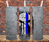 Blue Line Punisher - Tumbler Wrap Sublimation Transfers