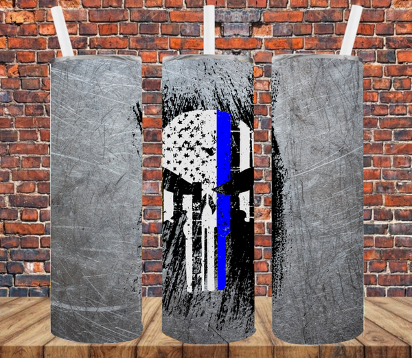 Blue Line Punisher - Tumbler Wrap Sublimation Transfers