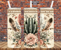 Cactus Bouquet - Tumbler Wrap - Vinyl Transfers