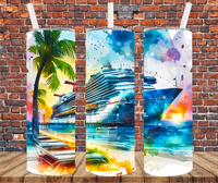 Cruise Ship - Tumbler Wrap - Sublimation Transfers