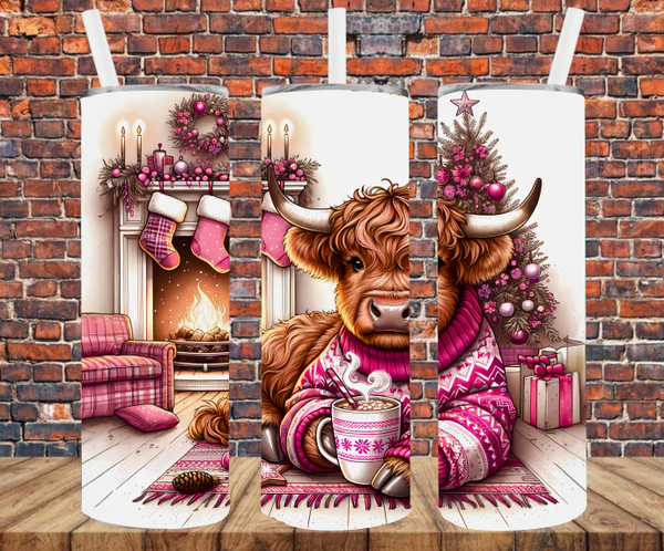 Christmas Country Cow - Tumbler Wrap - Sublimation Transfers