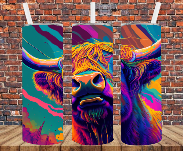 Abstract Country Cow - Tumbler Wrap - Sublimation Transfers