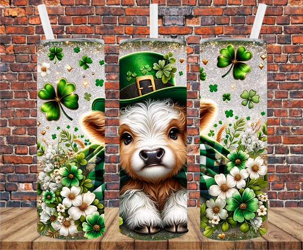 St. Patrick's Cow - Tumbler Wrap - Vinyl Transfers