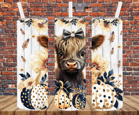 Fall Country Cow - Tumbler Wrap - Sublimation Transfers