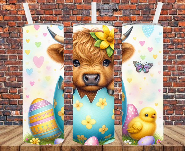 Easter Country Cow - Tumbler Wrap - Vinyl Transfers