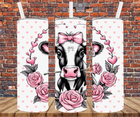 Country Valentine's Cow - Tumbler Wrap - Vinyl Transfers