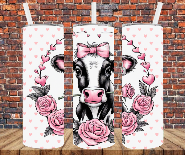 Country Valentine's Cow - Tumbler Wrap - Sublimation Transfers