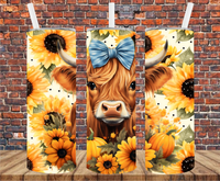 Fall Country Cow - Tumbler Wrap - Vinyl Transfers