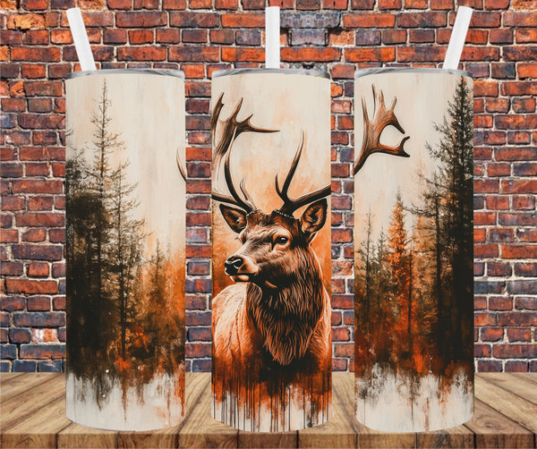 Grunge Deer - Tumbler Wrap - Sublimation Transfer