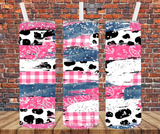 Bandana, Denim & Cow Print - Lunch Tote - Sublimation Transfer