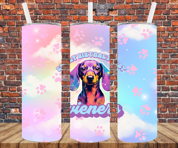Easily Distracted By Wieners- Tumbler Wrap - Sublimation Transfers