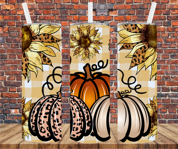 Doodle Pumpkins - Tumbler Wrap - Vinyl Transfers