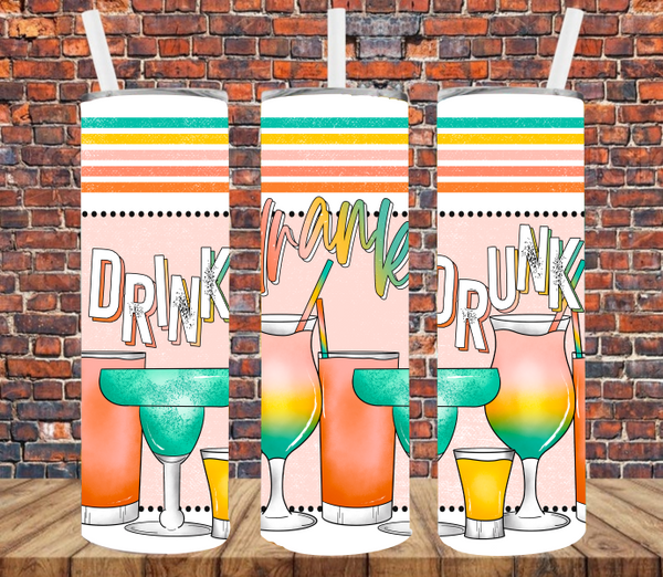 Drink Drank Drunk - Tumbler Wrap Vinyl Transfers